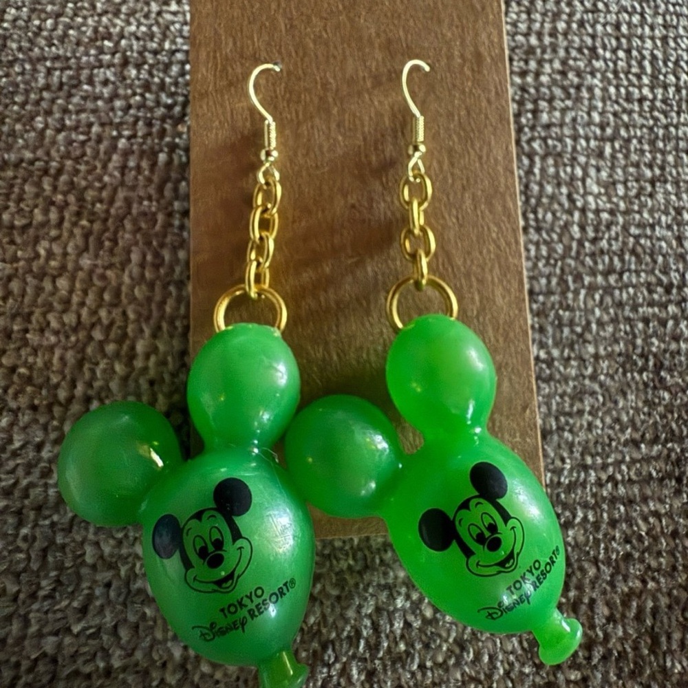 Green Mickey Mouse Earrings